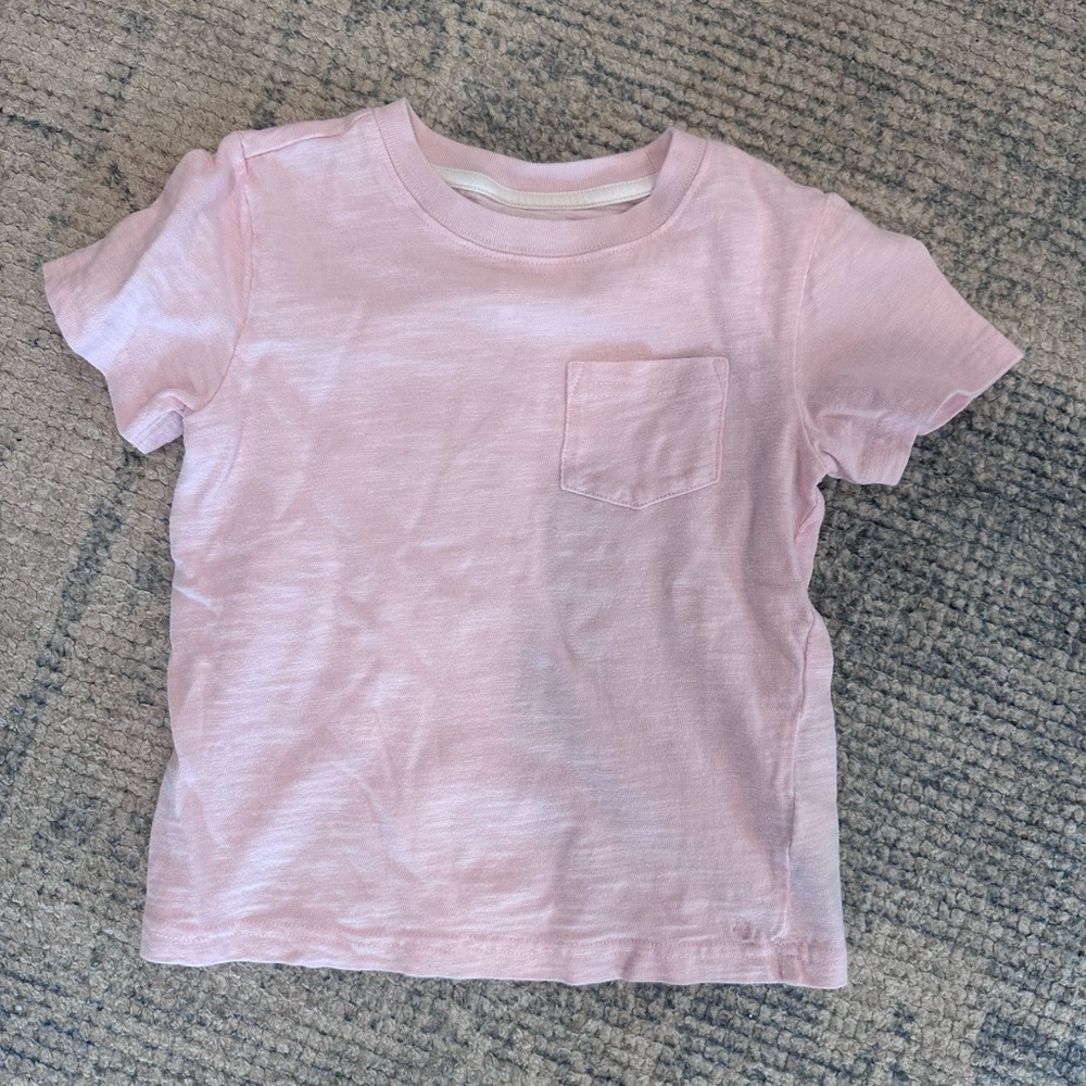 Janie & Jack Short Sleeve Pocket T-Shirt - Light Pink